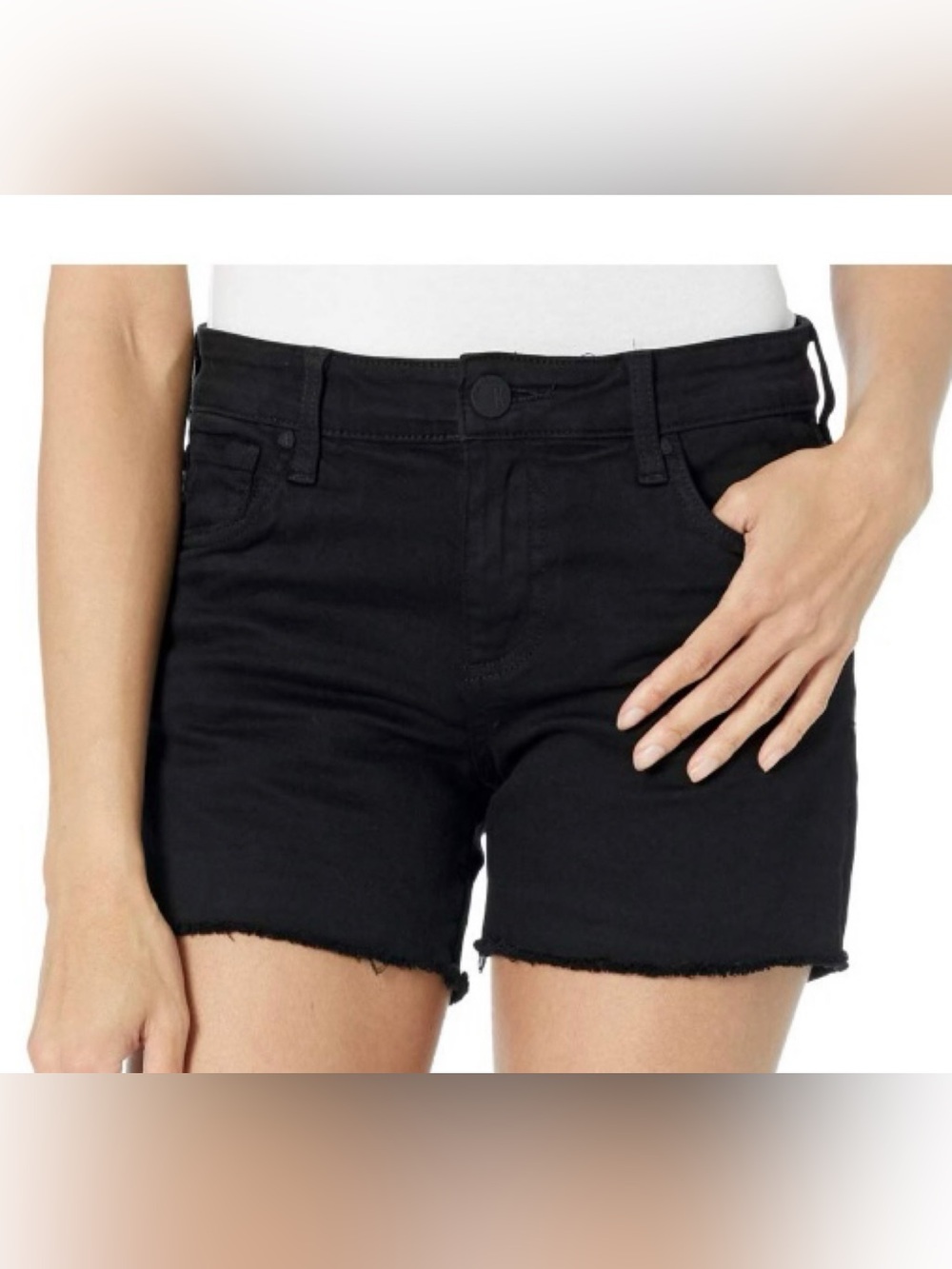 Kut from the Kloth Gidget Fraw Shorts in Black Size 10